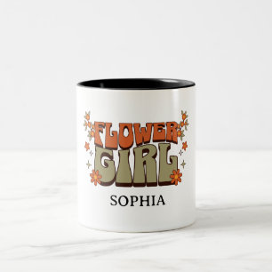 Flower Girl –Boho Retro Floral Two-Tone Coffee Mug