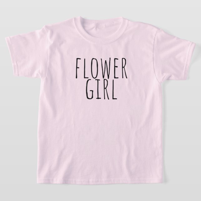 Flower Girl Bridal Party Wedding T-Shirt (Laydown)