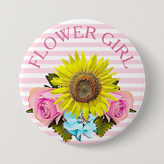 Flower Girl bridal shower button (Front)