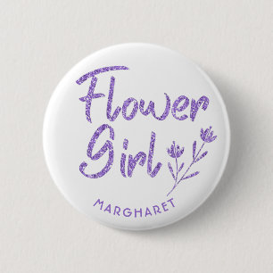 Flower Girl Bridal Shower pin violet