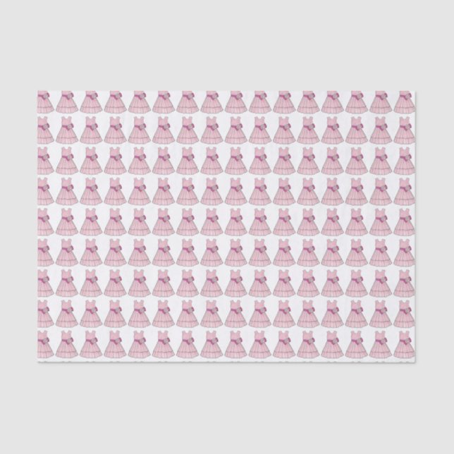Flower Girl Bridal Wedding Party Pink Gown Print Tissue Paper (Front)