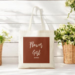 Flower Girl Brown Terracotta Bridesmaid Tote Bag<br><div class="desc">Flower Girl Terracotta Brown Tote Bag or Wedding,  Bridal Party,  Bridal Shower,  Bachelorette Party. Check out more products with this design in the collection below.</div>