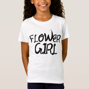 FLOWER GIRL BRUSH LETTER T-SHIRTS