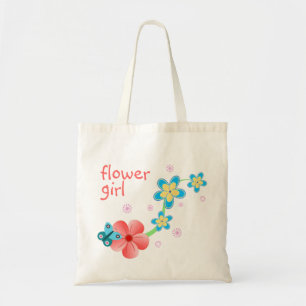 Flower Girl Butterfly Floral Wedding Attendant Tote Bag