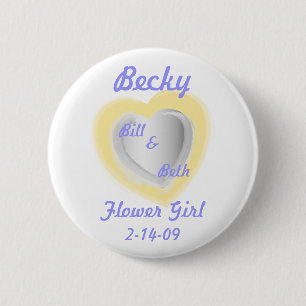 Flower Girl Button-Customise 6 Cm Round Badge