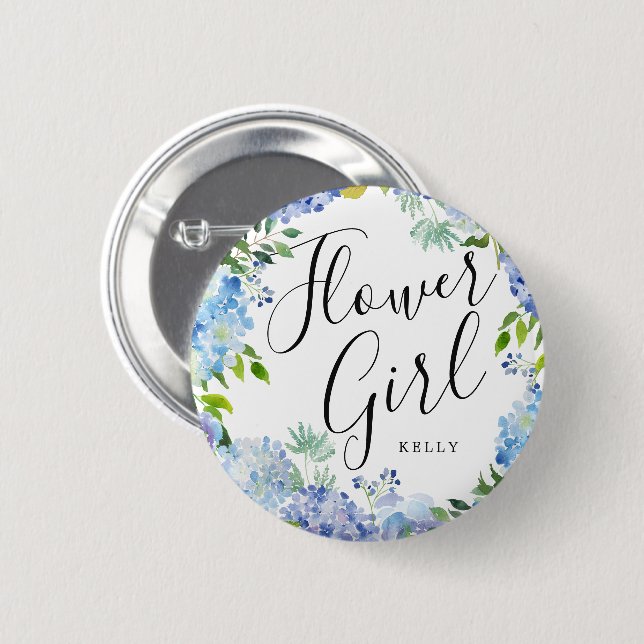 Flower Girl Carolina Bloom Custom Wedding 6 Cm Round Badge (Front & Back)