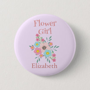 Flower Girl Celebration 6 Cm Round Badge