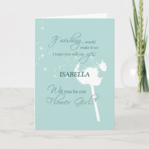 Flower Girl, Custom Name Dandelion Invitation on T