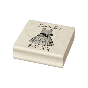 Flower Girl Dress Gown Bridal Party Wedding Gift Rubber Stamp