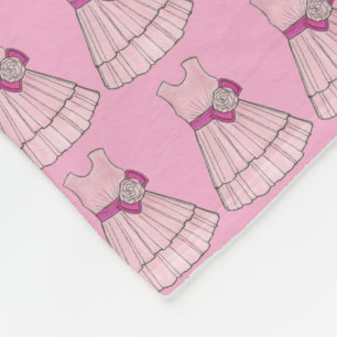 Flower Girl Gift Bridal Pageant Pink Party Dress Fleece Blanket