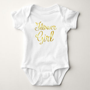 Flower Girl Gold and White Tutu Baby Bodysuit
