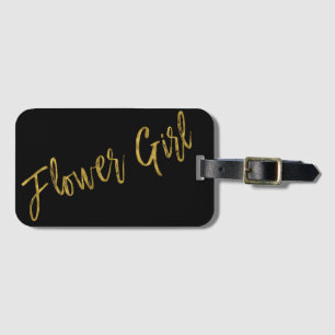 Flower Girl Gold Foil Luggage Bag Tag