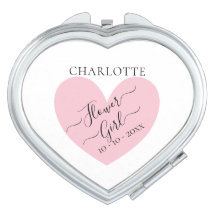 Flower Girl Heart Bridal Party  Compact Mirror