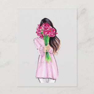 flower girl holiday postcard