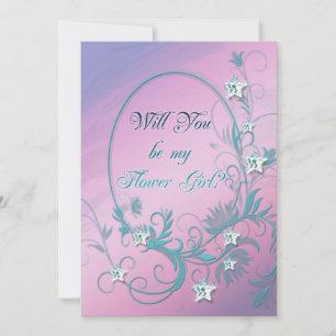 Flower girl inviation with star diamonds invitation