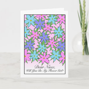 Flower Girl Invitation for Niece, Pastel Flowers