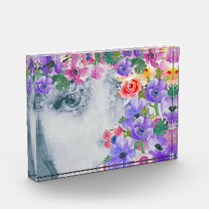 Flower girl,modern art, mixed media,customise photo block