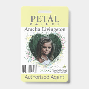 flower Girl Petal Patrol Badge blue ID Badge