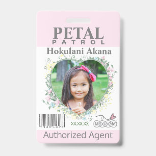 flower Girl Petal Patrol Badge blush ID Badge