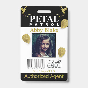 flower Girl Petal Patrol Badge ID Badge