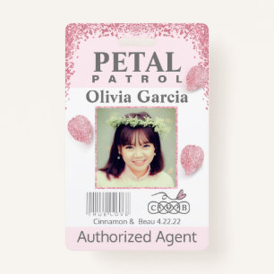 flower Girl Petal Patrol Badge ID Badge