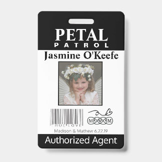 flower Girl Petal Patrol Badge ID Badge