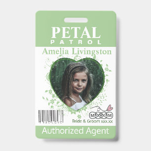 flower Girl Petal Patrol Badge ID Badge