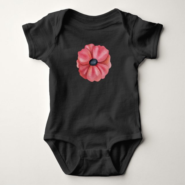Flower girl pink baby bodysuit (Front)