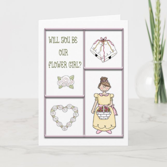 Flower Girl Pink Card (Front)