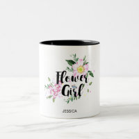 Flower Girl Pink Floral Watercolor Wedding