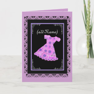 Flower Girl PINK Flowered Dress Invitation