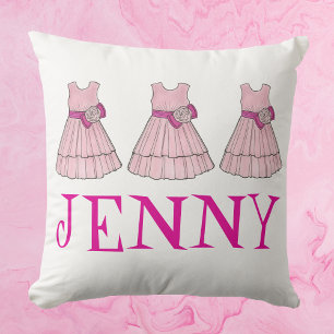 Flower Girl Pink Pageant Party Dress Pillow