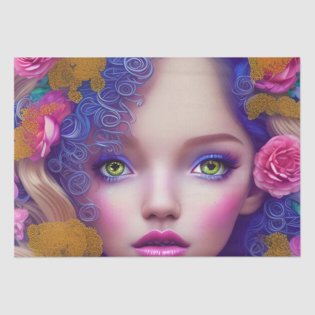 Flower Girl Princess Inspired by Ukrainian Culture Tissue Paper (Front)