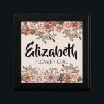 Flower Girl Proposal Gift Customised Bridal Shower Gift Box<br><div class="desc">Do you want to give your bridesmaids the best gift of all? Why not give them a personalised jewellery box filled with all of their favourite flowers! This boho cottagecore enchanted wedding theme flower girl proposal gift personalised bridal party jewellery keepsake box is perfect for any bride-to-be's bridal party. Not...</div>