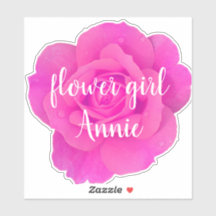 Flower Girl Purple Pink Rose Personalised Name