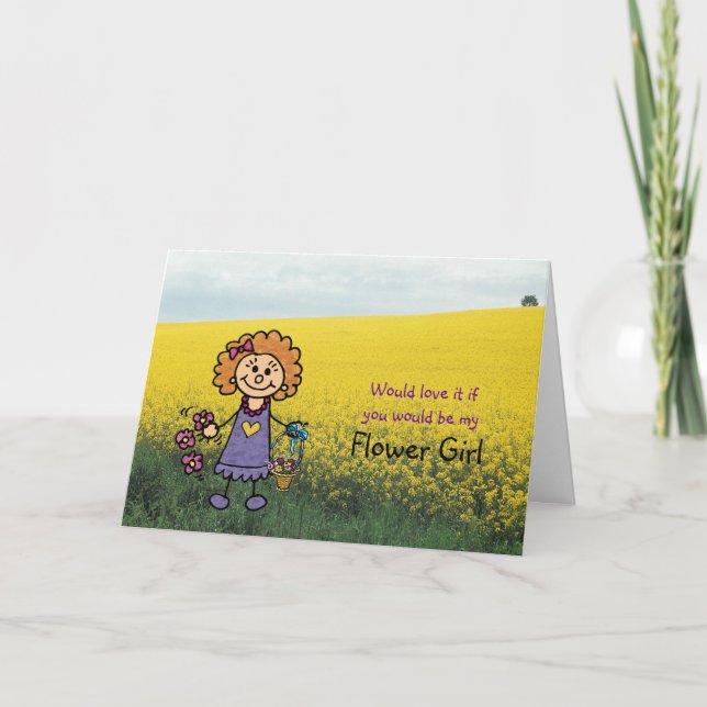 Flower Girl Request Invitation Illustration (Front)