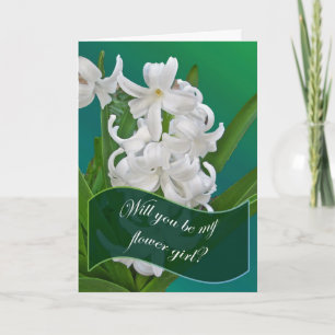 Flower Girl Request White Hyacinth Card