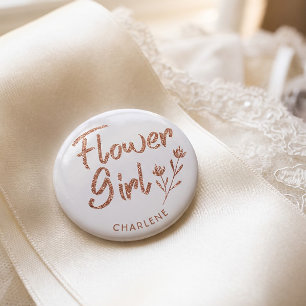 Flower Girl Rose Gold Bridal Shower pin