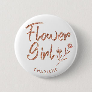 Flower Girl Rose Gold Bridal Shower pin