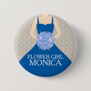 Flower girl royal blue dress named wedding pin