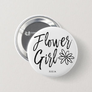 Flower Girl   Script Style Custom Wedding 6 Cm Round Badge