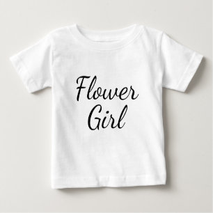 Flower Girl Script Typography on Baby T-Shirt