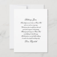 Flower Girl Thank You Script Poem Card