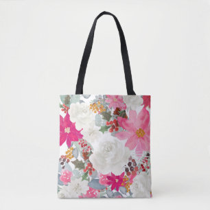 Flower Girl Tote Bag White Christmas