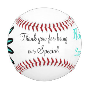 Flower Girl Turquoise Flower Baseball