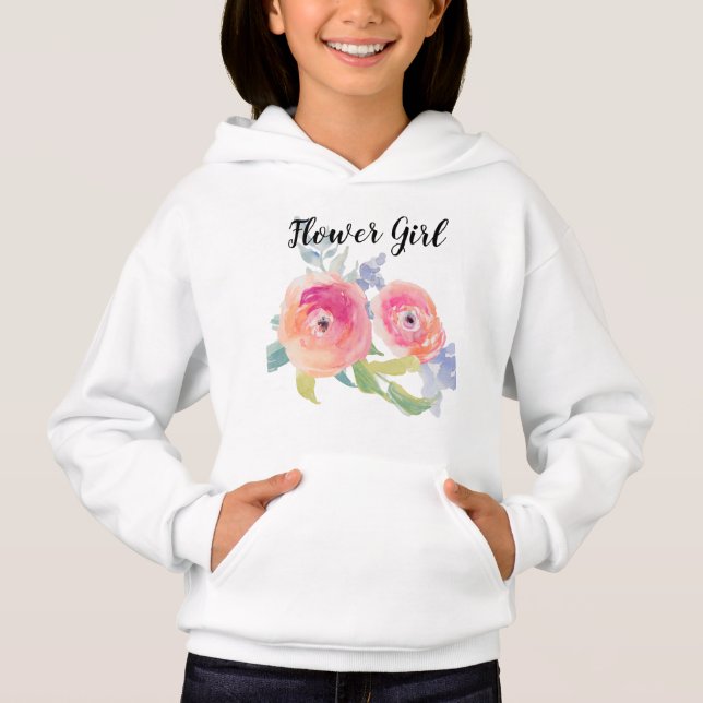 Flower Girl Water Colour Hoodie - Customisable (Front)