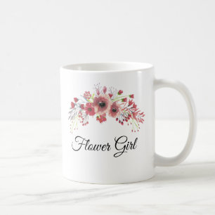 Flower Girl Watercolor Pink Flower Bouquet Mug