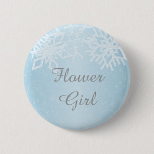 Flower Girl Winter Snowflakes 6 Cm Round Badge