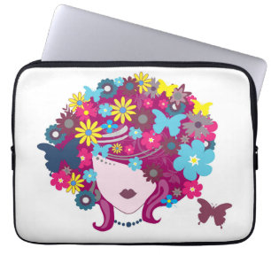 Flower girl with Butterfly Laptop Sleeve