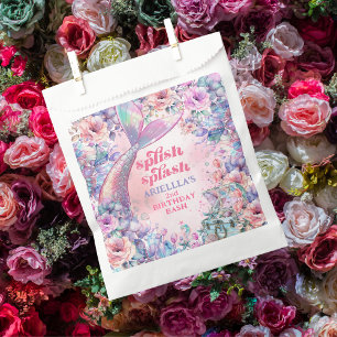 Flower Glitter Mermaid Tail 2nd Birthday Favour Bags